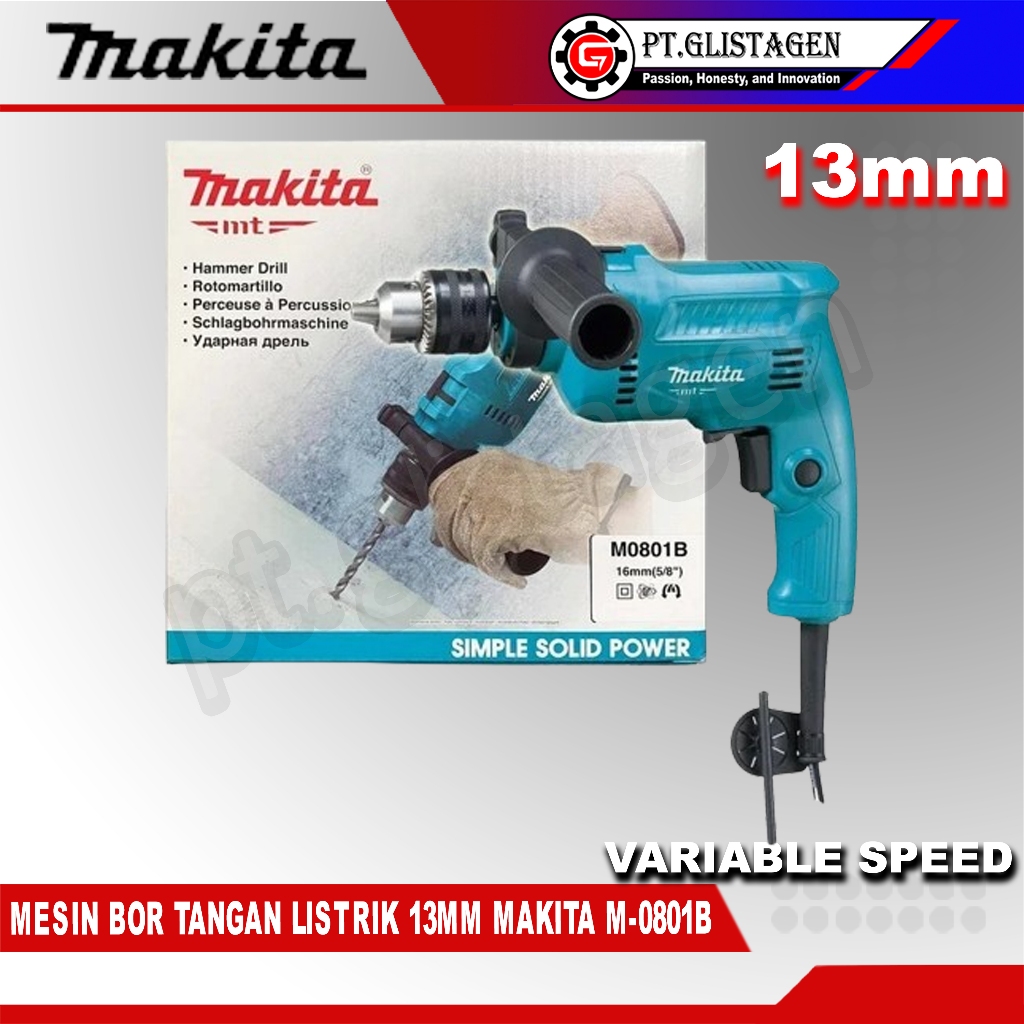 Jual MAKITA M0801B Mesin Bor Listrik 13mm Tangan Impact M 0801 B M ...