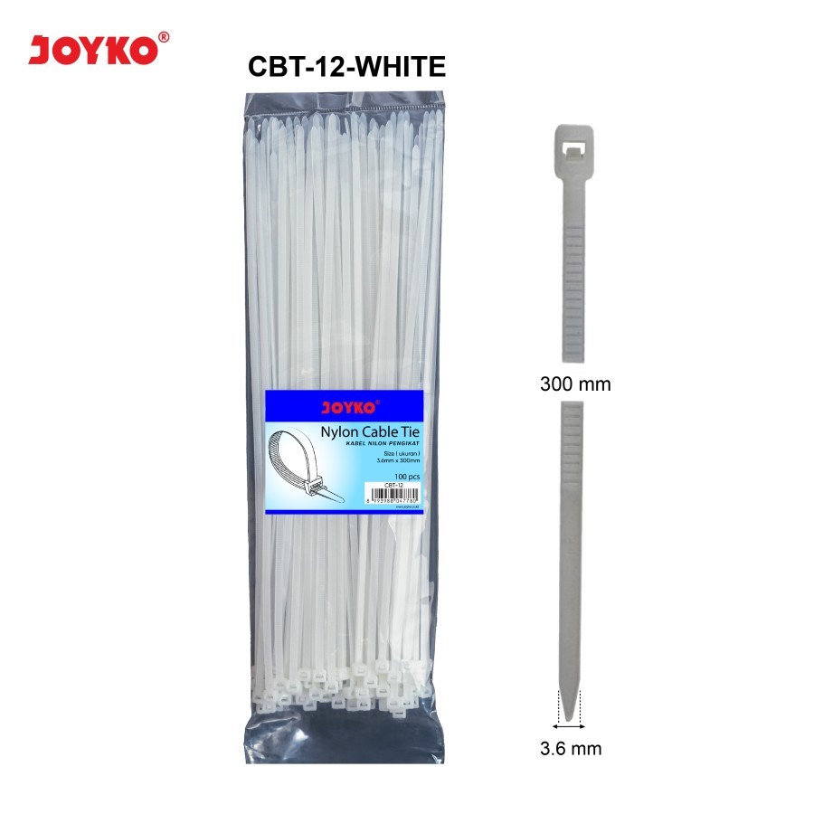 Jual Nylon Cable Tie Kabel Ties Pengikat Nilon Joyko CBT-12 3.6 mm x ...