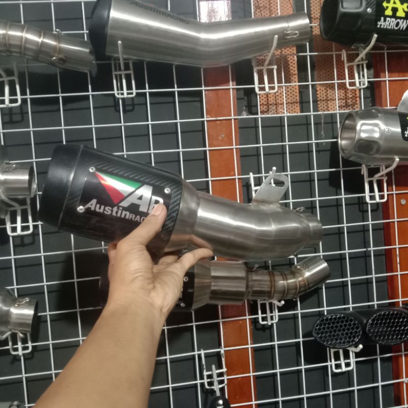 Jual silencer austin racing carbon for zx25r | Shopee Indonesia