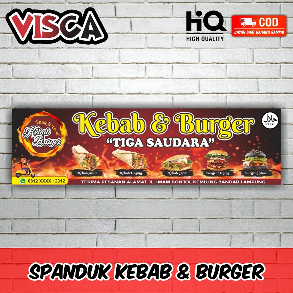 Jual Cetak Spanduk Banner Kebab Burger Family | Shopee Indonesia