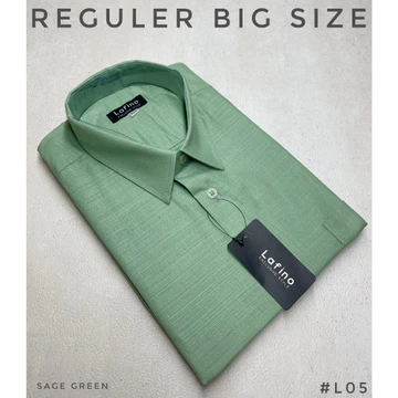 Lafino M L Xl 2Xl 3Xl 4Xl (Xxl Xxxl Xxxxl) Heavyweight Rami Kemeja Polos Pendek Pria Jumbo Big
