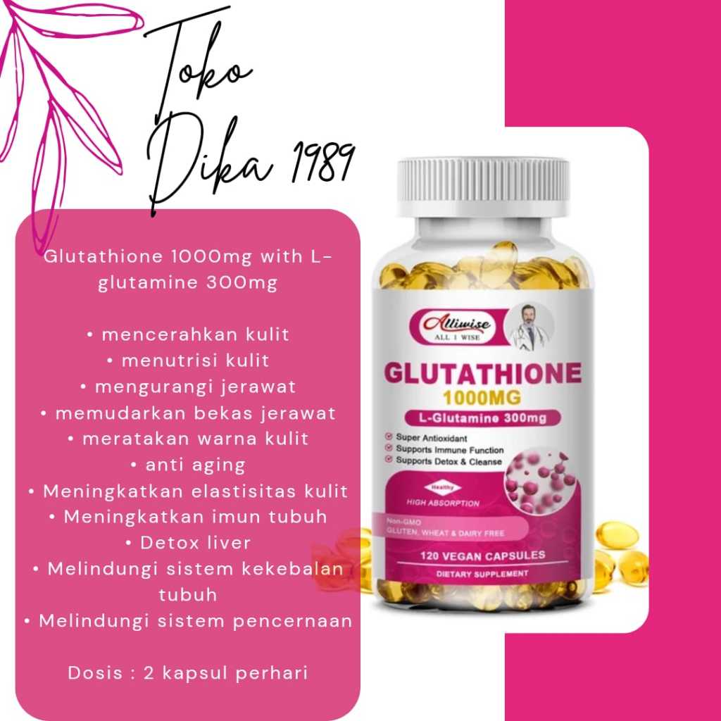 Jual ALLIWISE GLUTATHIONE 1000MG L-GLUTAMINE 300MG ORIGINAL