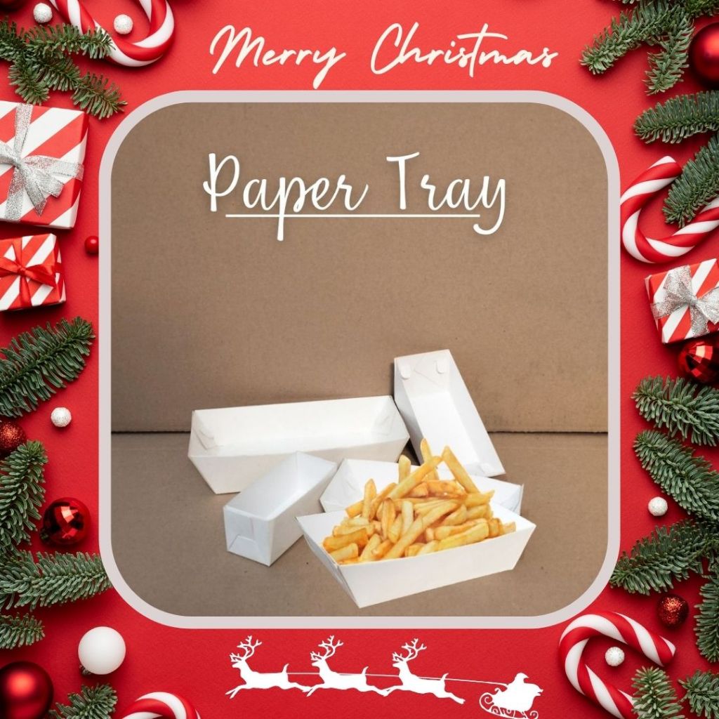 Jual (100pcs) Kotak Cup Kentang / Food Paper Tray / Kotak toast / Kotak ...