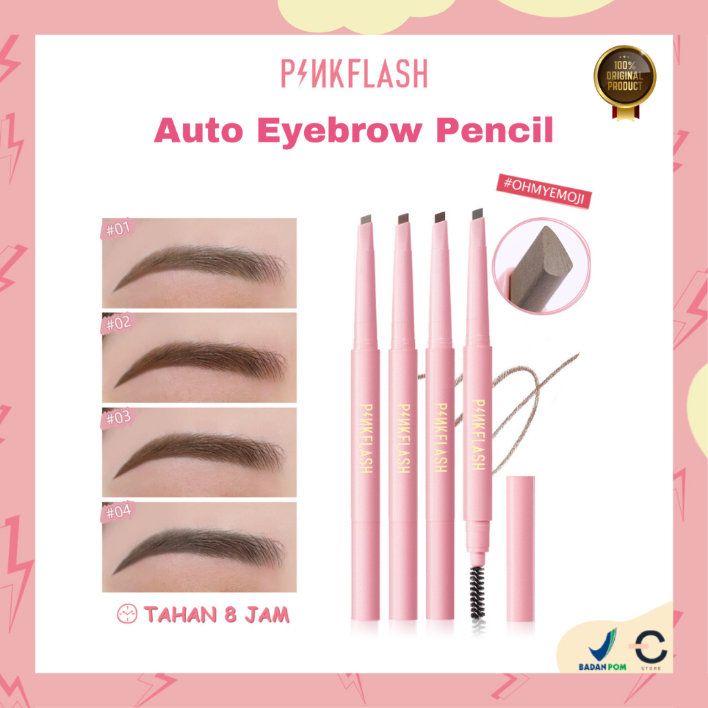 Jual [ORI BPOM] PINKFLASH Waterproof Auto Eyebrow Pencil Lasting 8H ...