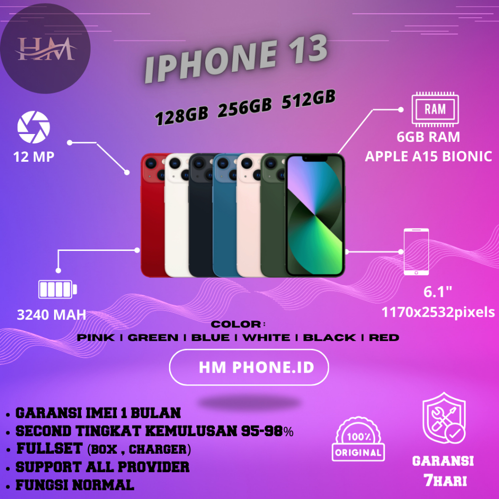 Jual Iphone 13 128GB/256GB/512GB Second Bekas Original Fullset | Shopee ...