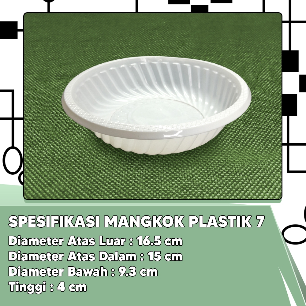 Jual Mangkok Plastik Mika Putih Susu ISI 50PCS Sekali Pakai Mangkok Mika Ukuran 5 6 7 Shopee