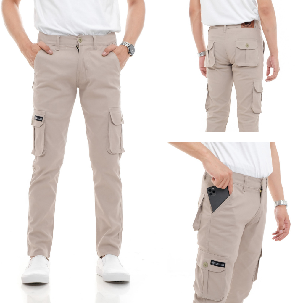 Jual R2 Celana Panjang Cargo Pants Pria Bahan Cotton Twill Stretch