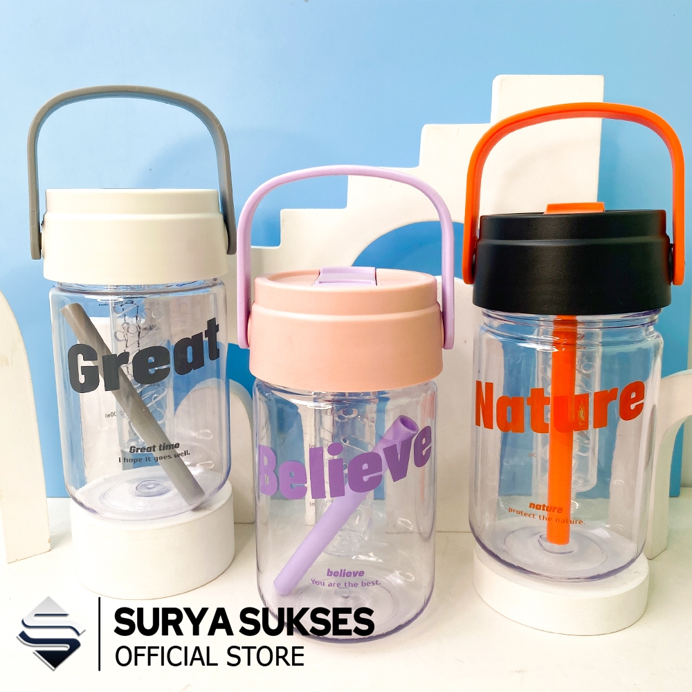 Jual TUMBLER TRAVEL Minum Motivasi Great, Believe, Nature Botol ...