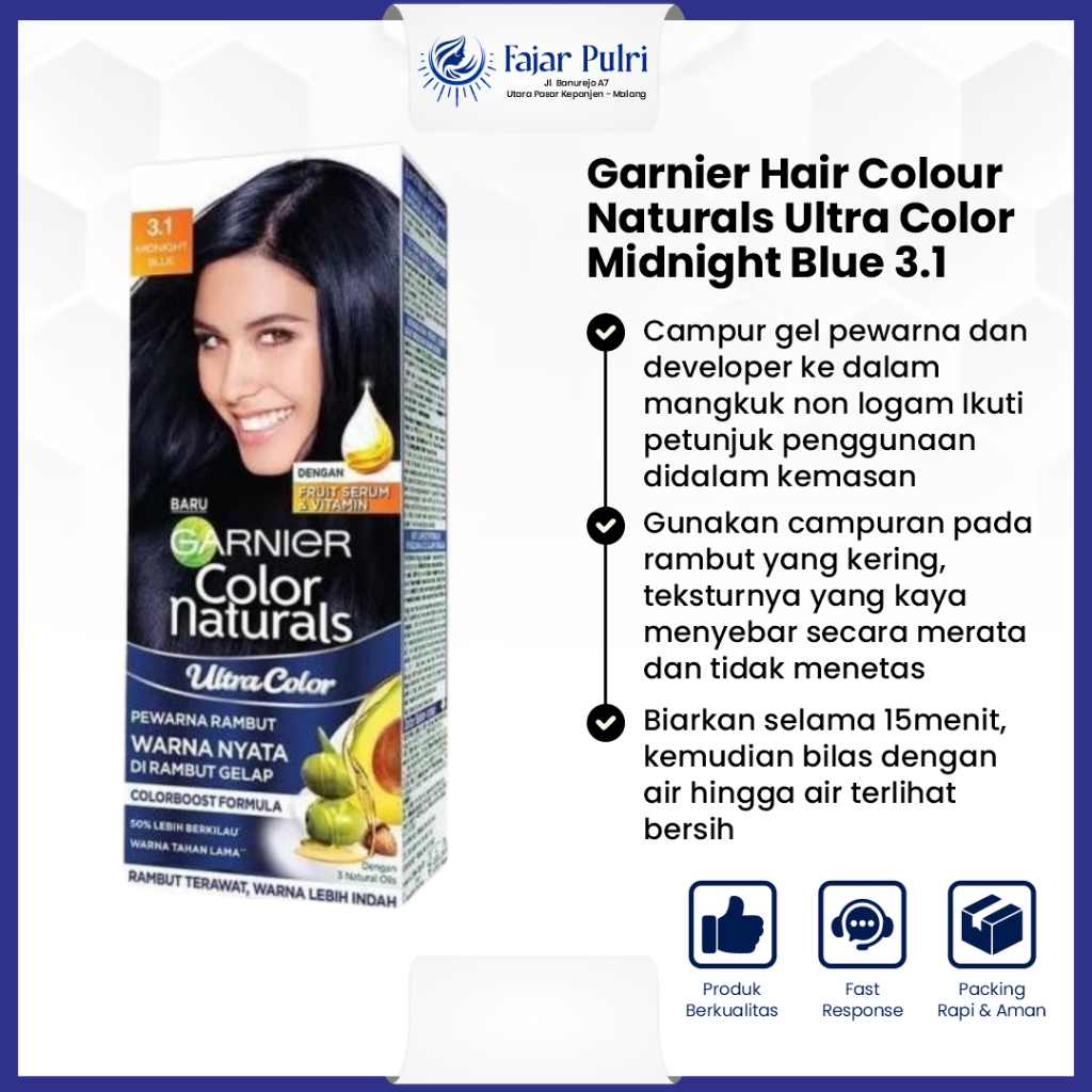 Jual Garnier Hair Colour Naturals Ultra Color Midnight Blue 3.1 50 Gram