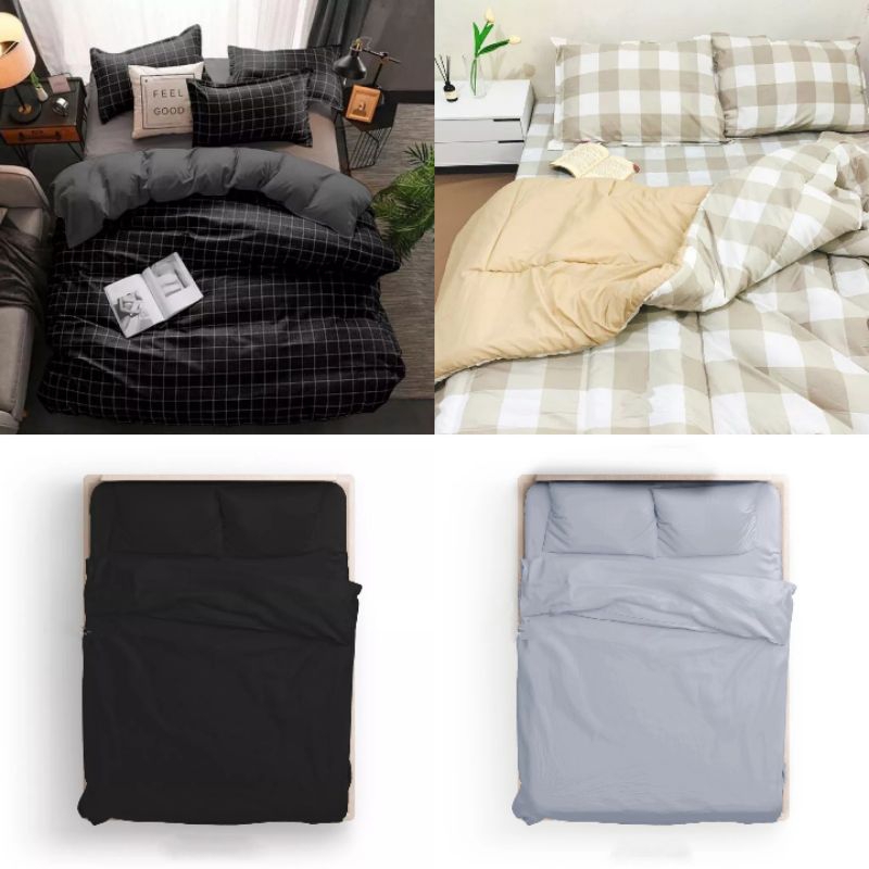 Jual Seprai/Sprei Aesthetic Korea Style Motif Kotak/Polos Ukuran 90x200 ...