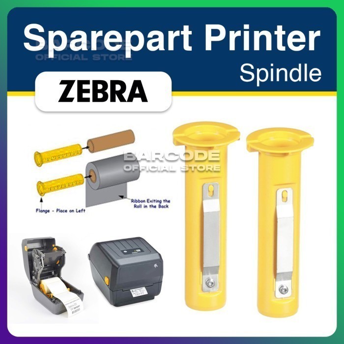 Jual SEPASANG SPINDLE ROLLER CORE RIBBON 300 METER ZEBRA ZD220 ZD888