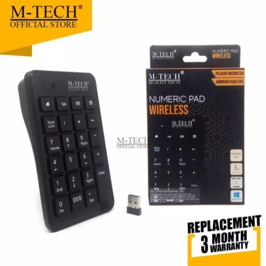 Jual M-Tech Keyboard Numeric Wireless 2.4GHz USB Dongle | Shopee Indonesia
