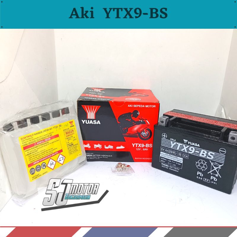 Jual Aki Accu Kit Yuasa YTX9-BS Aki Ninja 250 FI - Karbu CBR 600 Suzuki
