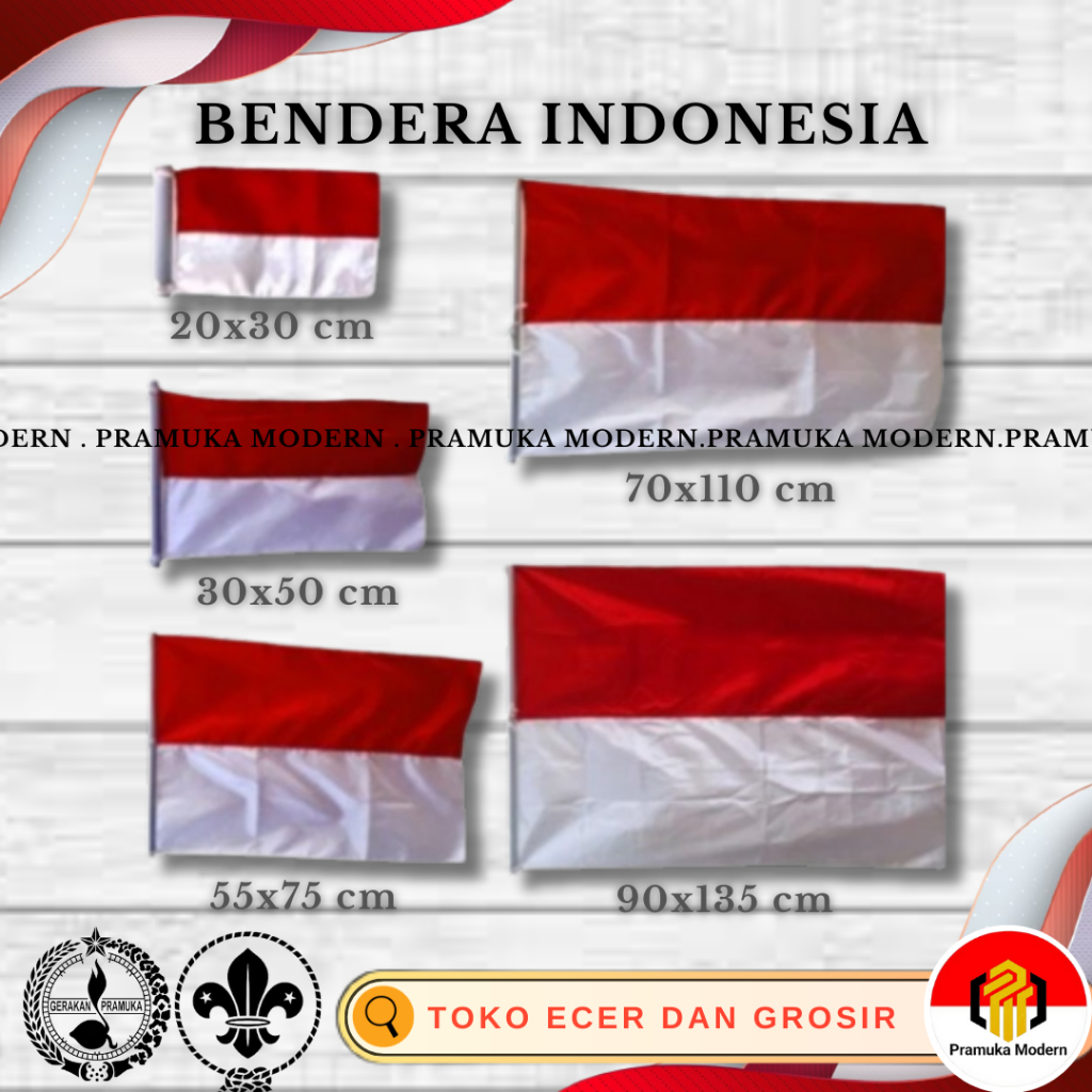 Jual Bendera merah putih / bendera Indonesia bahan satin tahan cuaca ...