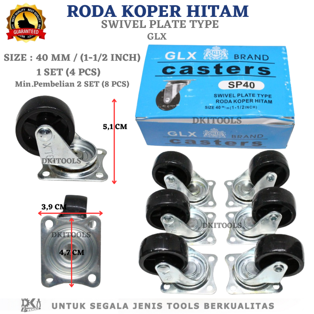 Jual Roda Koper Hitam GLX 1 1/2 inch 4 PCS 40mm | Shopee Indonesia