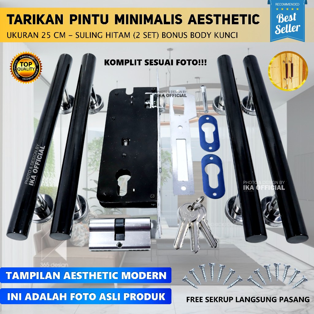 Jual Paket Handle Pintu Rumah Cm Body Kunci Pelor Murah Minimalis