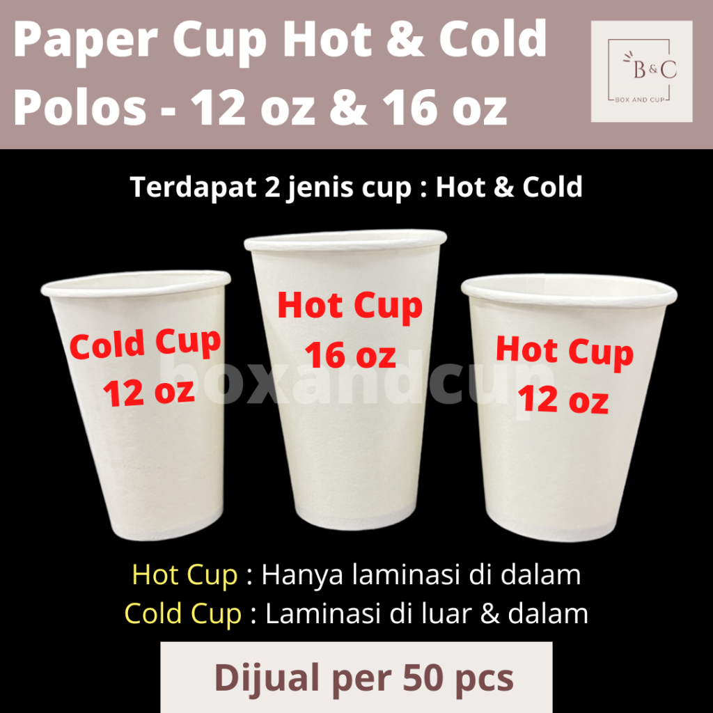 Jual Paper Cup Hot & Cold / Gelas Kertas Panas Dingin Polos dan Tutup ...