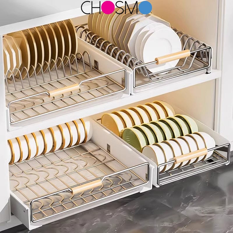 Jual Rak Piring Pengering Piring Lemari Dapur Tarik Keluar Rak Piring ...