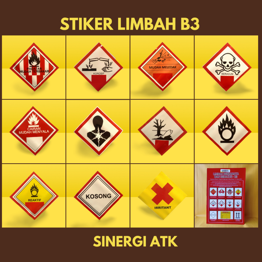 Jual Stiker Simbol Limbah B3 | Limbah Berbahaya Beracun | Sticker ...