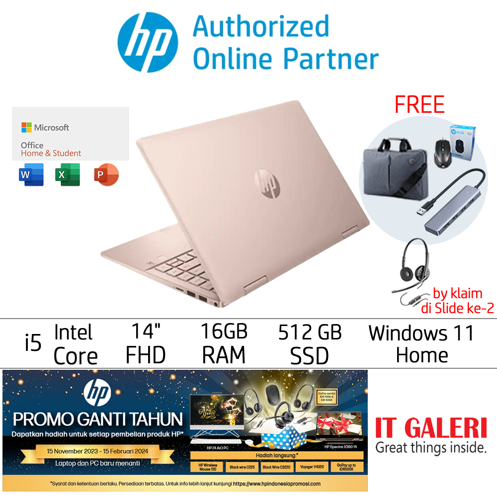 Jual Hp Pavilion X360 14 Ek1067tu 14 Ek1069tu Intel Core I5 1335u 16gb 512gb Touchscreen 5785