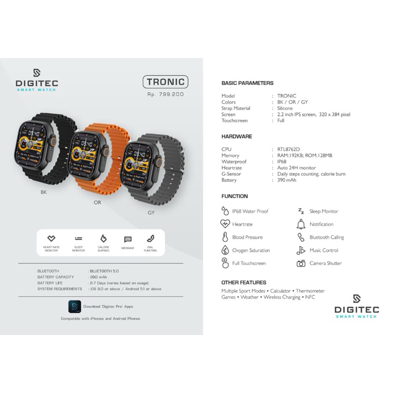 Jual DIGITEC DG SW TRONIC / DG-SW-TRONIC Smart Watch Smartwatch ...