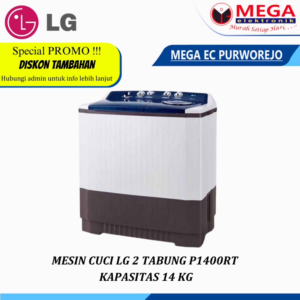 Jual MESIN CUCI LG 2 TABUNG P1400RT KAPASITAS 14 KG | Shopee Indonesia