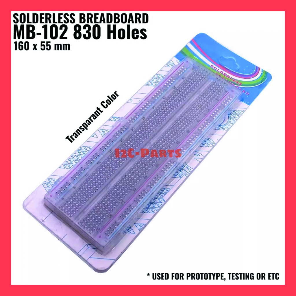 Jual Breadboard Mb 102 Project Board Protoboard Mb 102 830 Holes Transparant Shopee Indonesia 3973