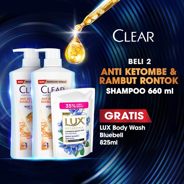 Jual Buy 2 Clear Shampo Anti Ketombe dan Rambut Rontok 660ml Free Lux ...