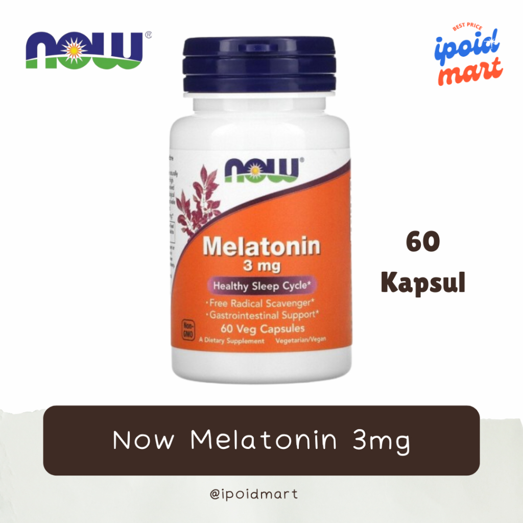 Jual NOW Melatonin 3mg 60 Veg Capsules Vitamin Insomnia Sleep Cycle Now ...