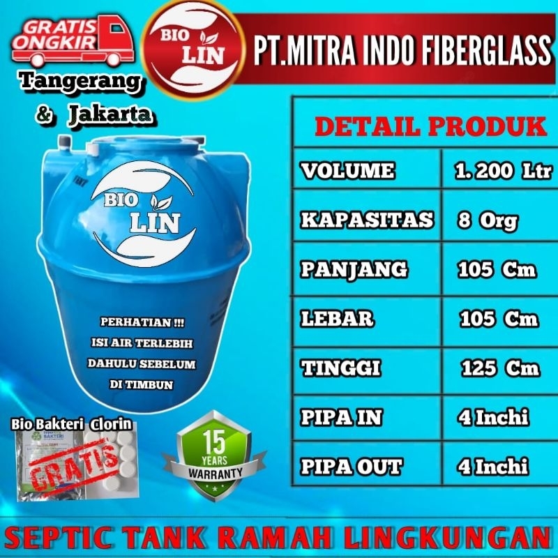Jual Septictank 1200LiterBiotech sepiteng Septictank Biomif Biolin ...