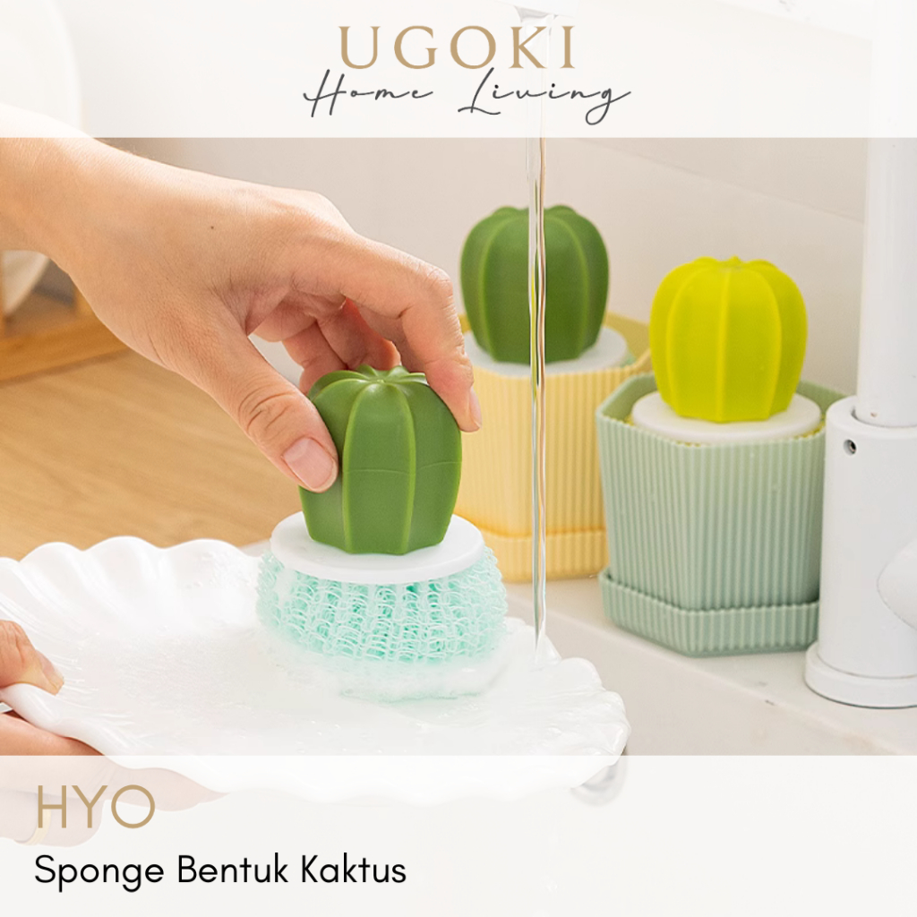Jual |UGOKI| HYO Pembersih Dapur Minimalis Spon Piring Cactus Sponge ...