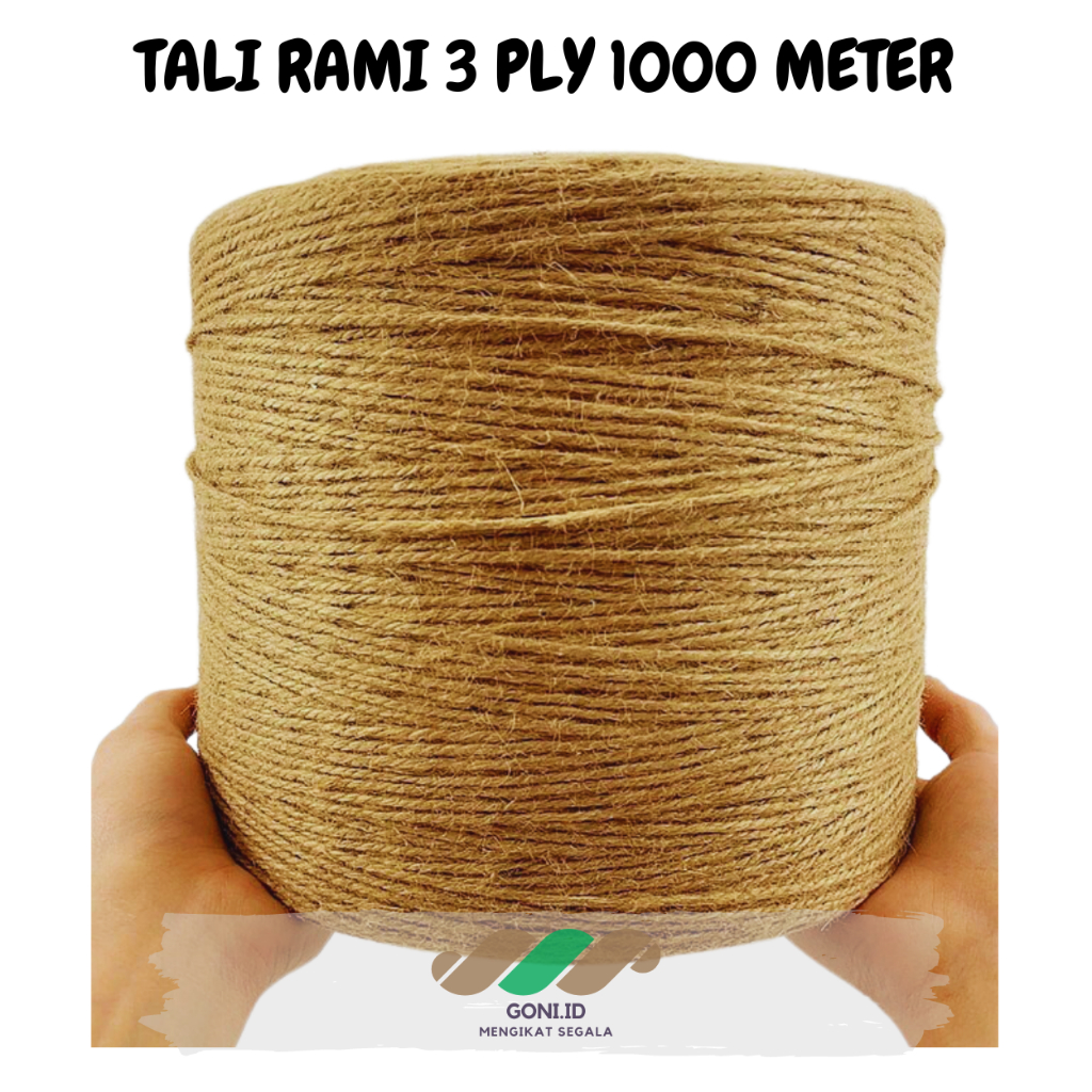 Jual TALI GONI/ RAMI 3 PLY +- 1000 METER / Tali Goni Gulungan / Tali ...