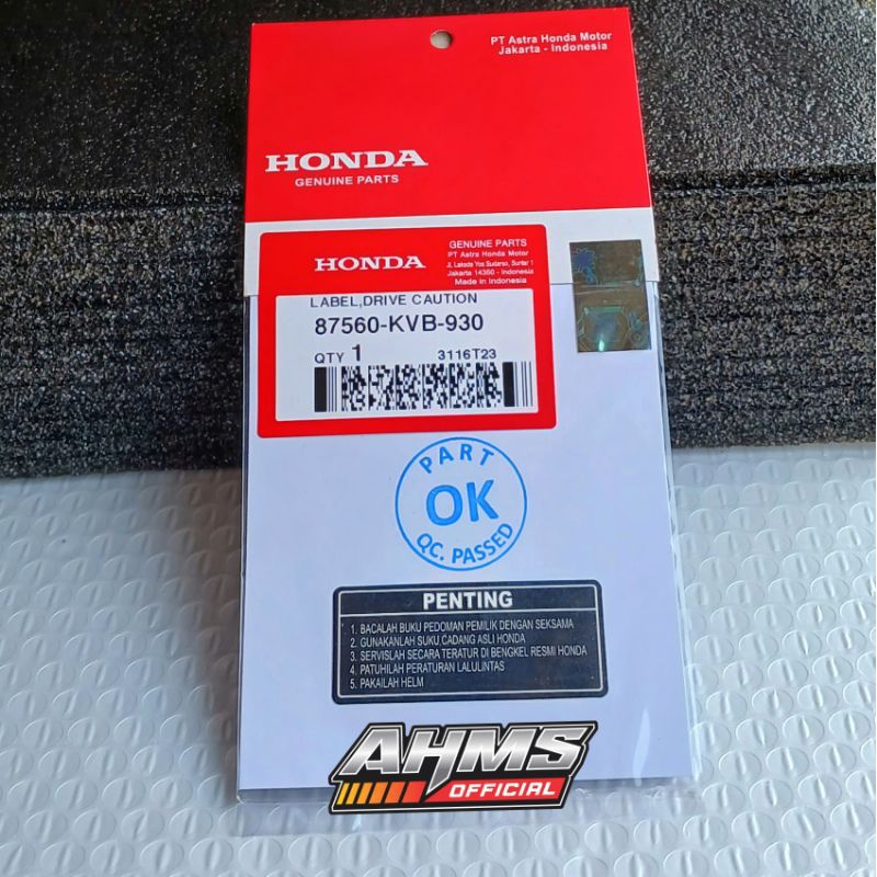 Jual Stiker Label Caution Vario 150 Vario 125 PCX 150 ADV Original AHM ...