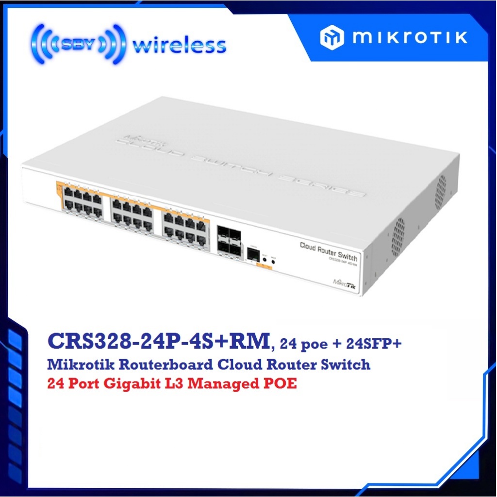 Jual CRS328-24P-4S+RM, Mikrotik Cloud Router Switch 24 Port Gigabit ...