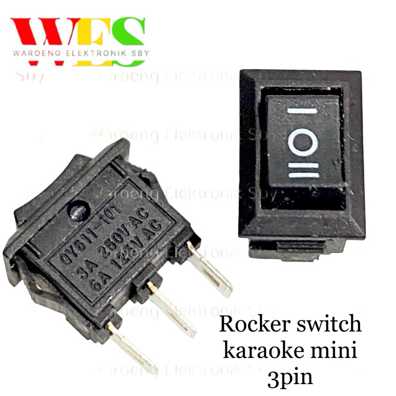 Jual SWITCH KARAOKE MINI 3 PIN ROCKER SWITCH MINI 3PIN 10X15MM SAKLAR ...