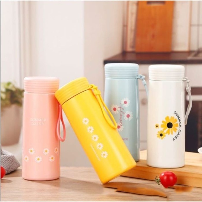 Jual Botol Minum Kaca Flower / botol minum summer daisy | Shopee Indonesia