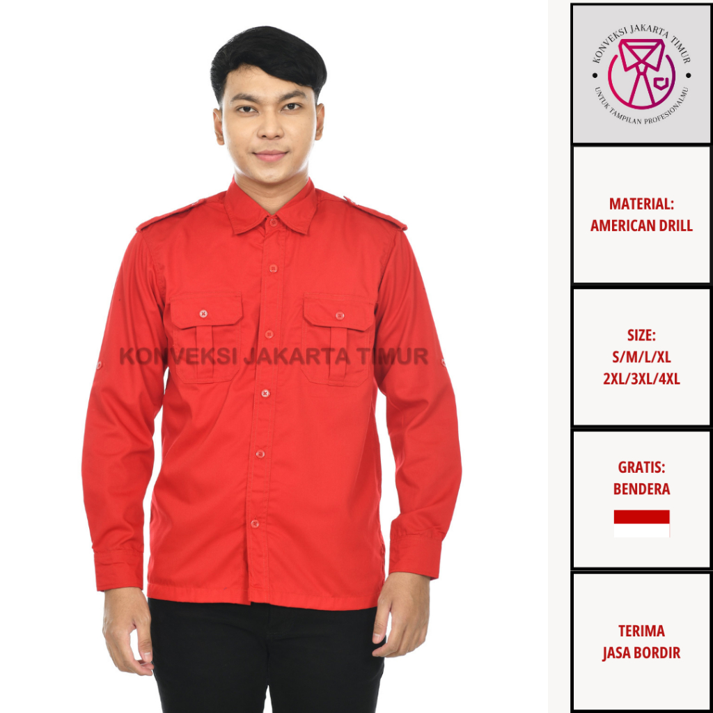 Jual Baju Kemeja Pdl Lengan Panjang Pria Wanita Seragam Pakaian Kerja