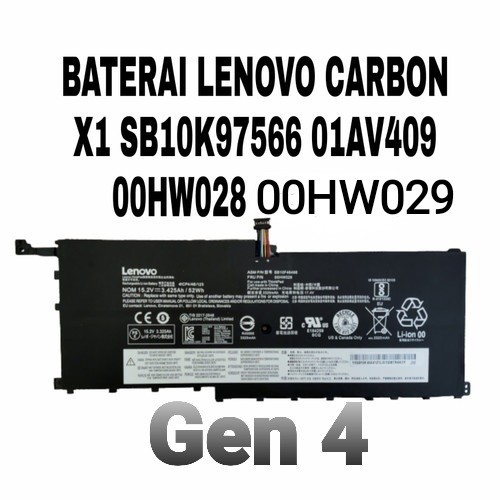 Batterie Pour Lenovo ThinkPad X1 Carbon/Yoga (Gen 4/2016/2017) - 56Wh 15.2V, Référence 01AV409 - 6