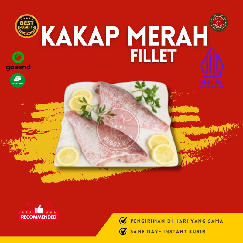 Jual Ikan Kakap Merah Fillet 500gr Ikan Laut Segar Beku Ikan Fillet