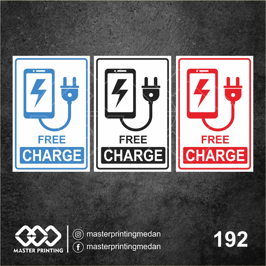 Jual 192 - Stiker Free Charge, Sticker Vinyl, Premium, Tahan Air ...