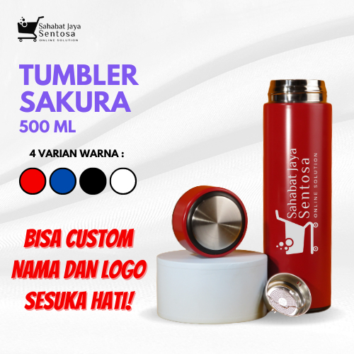 Jual Sakura Souvenir Tumbler Botol Minum 500ml Custom Nama And Logo Cetak Grafir Shopee Indonesia 5278