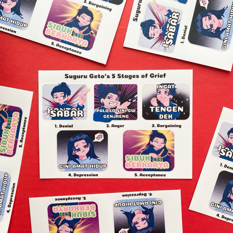 Jual Suguru Geto’s 5 Stages of Grief Sticker | Shopee Indonesia