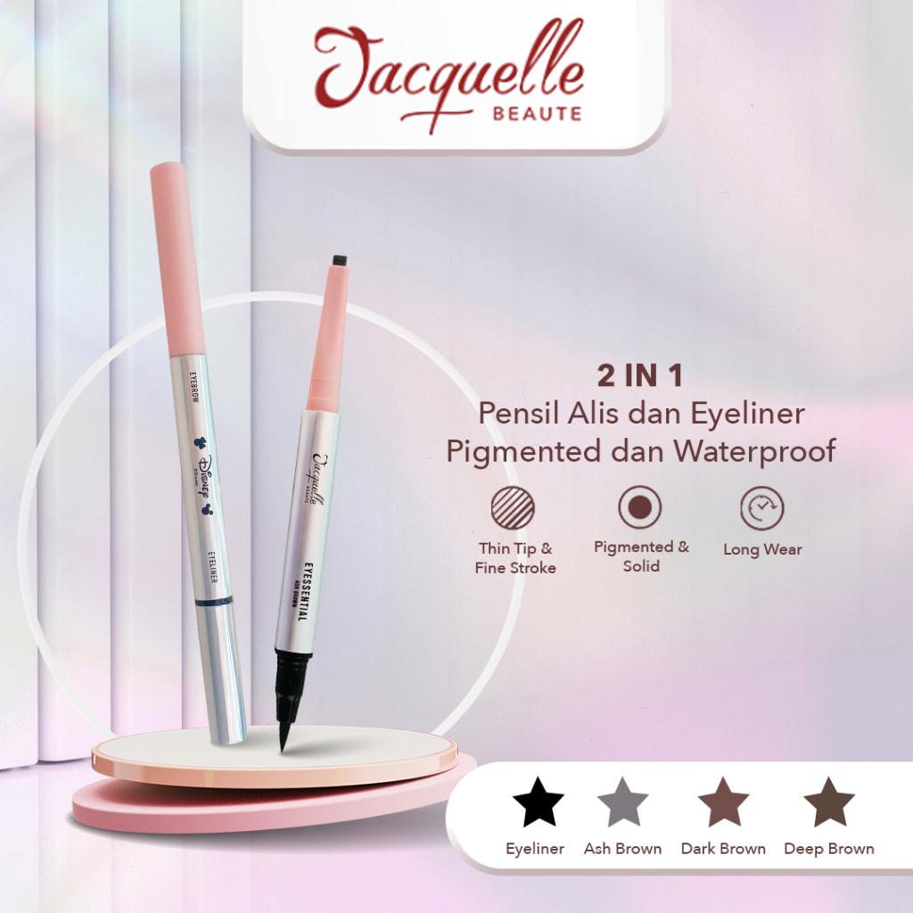 Jual Jacquelle Eyessential Pen Duo Brow & Eyeliner 2in1 Eyeliner & Pensil Alis Disney Mickey