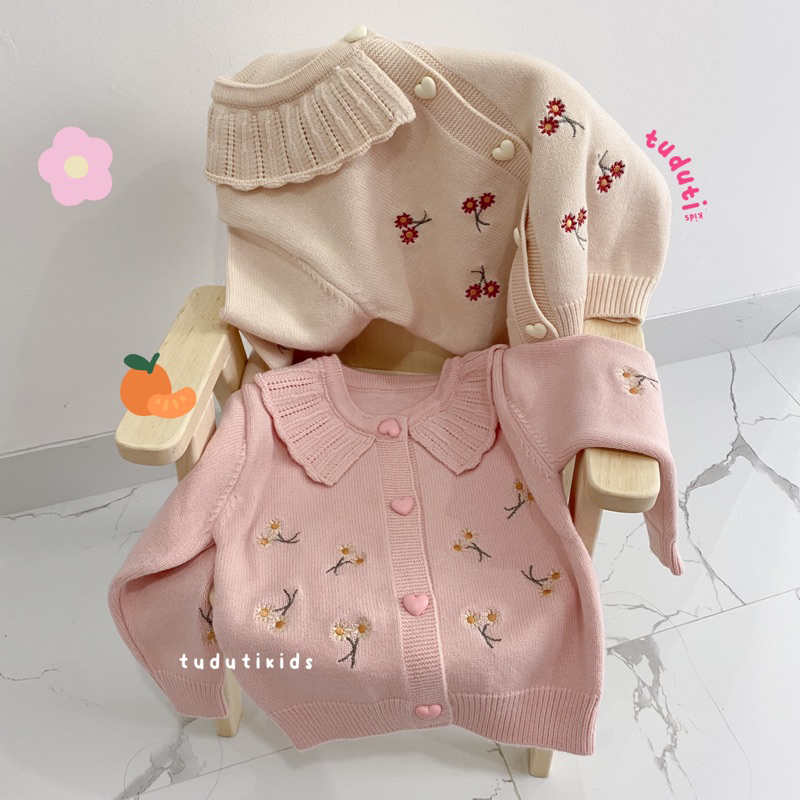 Nevada Overlock Bordir Cherry Sweater Anak Perempuan