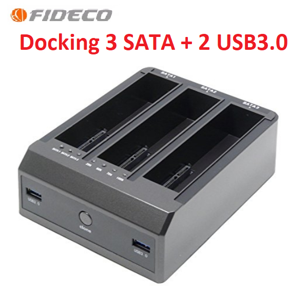 Jual Docking Harddisk SSD 3 Bay Sata IDE USB3 0 Cloning Station FIDECO Shopee Indonesia