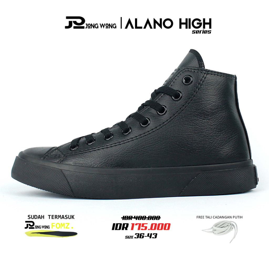 Jual Jong Wong Official - Original Alano Full Black High | Sepatu ...