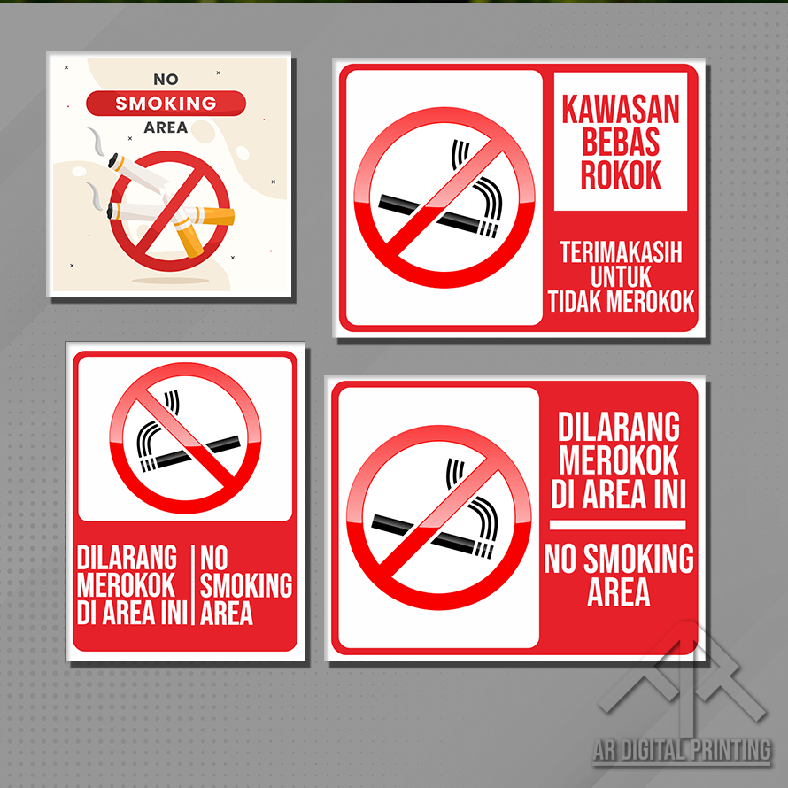 Jual STIKER SIGN NOSMOKING/ STIKER PERINGATAN/ STIKER DILARANG MEROKOK ...