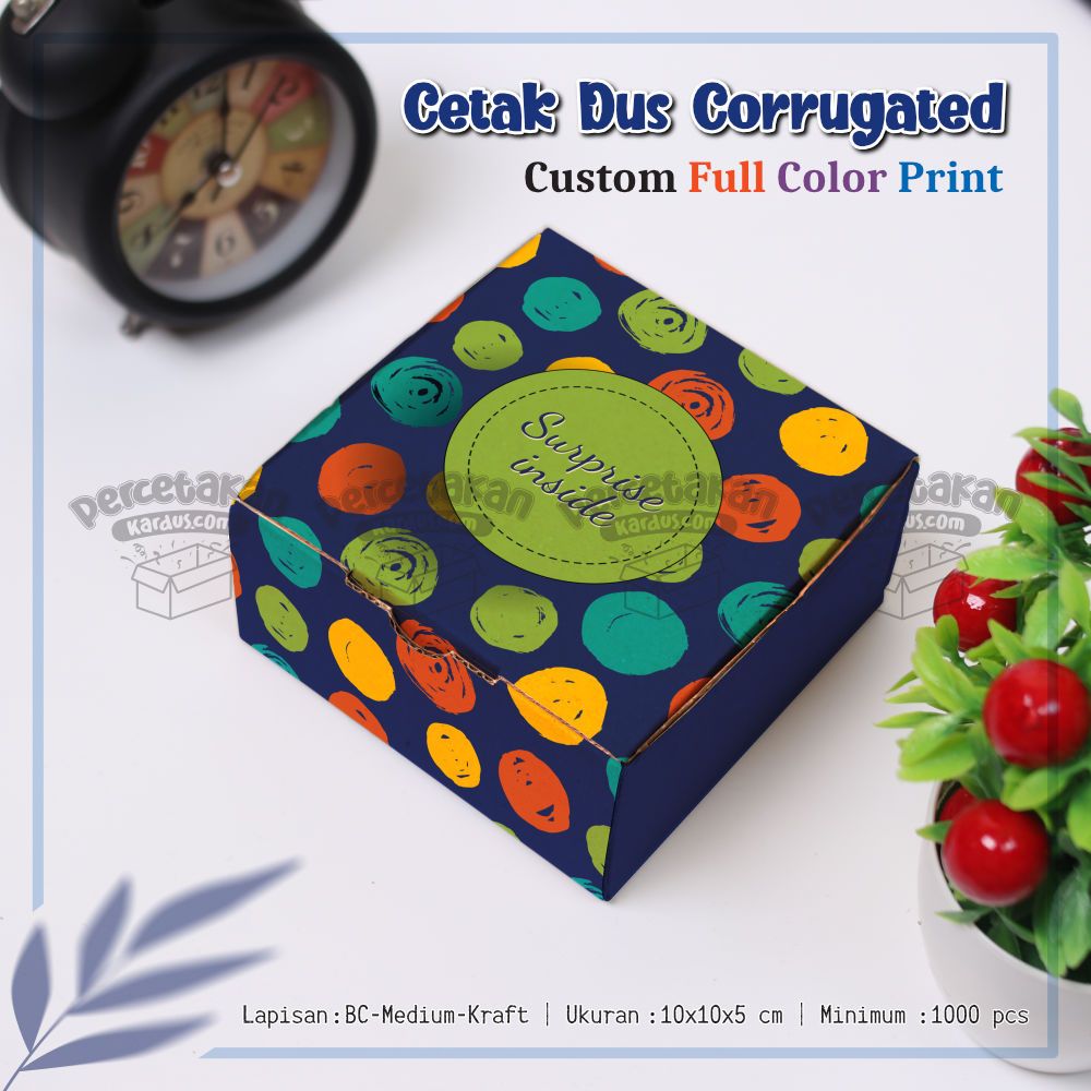 Jual Box Custom Cetak Dus Corrugated 10x10x5 cm min 100 pcs FULL COLOR ...