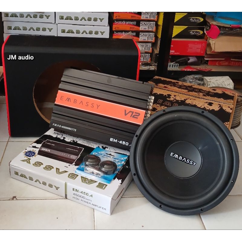 Jual Paket Audio Mobil Power Chanel Embassy Em Subwoofer