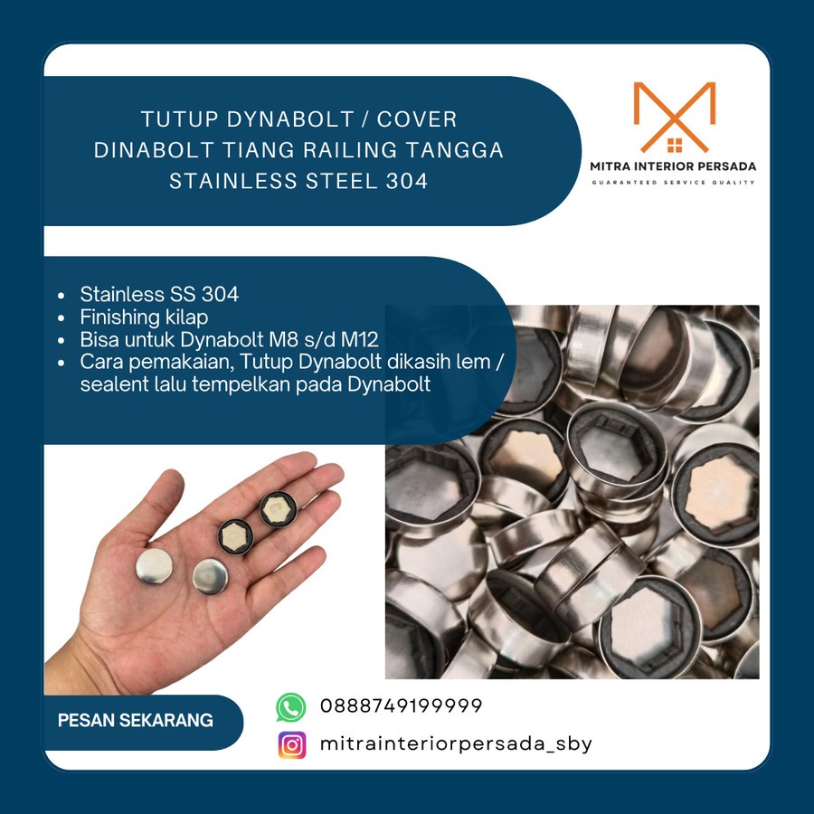 Jual Tutup dinabol / dinabolt / Dynabolt ss 304 untuk tiang railing ...